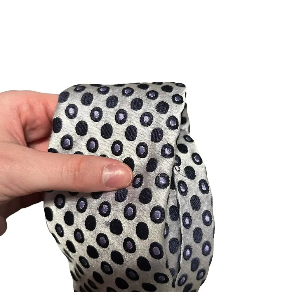 Penrose London Metallic Polka Dot Men's Silk Neck Tie Business Preppy‎ Quirky